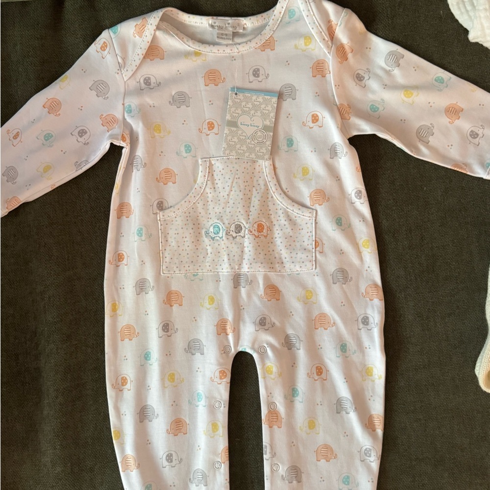 Kissy Kissy Elephant Print One Piece (6-9 mo) (NWT)